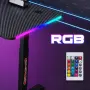 Гейминг бюро - LED RGB, Регулируема височина, 140см, снимка 6