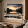 Стенна етажерка за телевизор 60 см – TV рафт за приемник, рутер и декорация, снимка 2