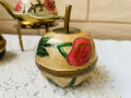 Красив месингов комплект от Англия с макове , снимка 4