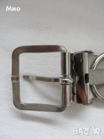 Бял колан, естествена кожа, 91 см, снимка 4 - Колани - 54166711