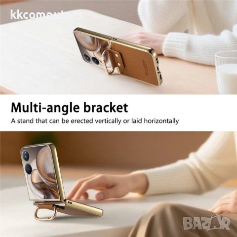 Xiaomi Mix Flip 2 калъф – PC+PU кожа, метално покритие, халка подставка, протектор, 4 цвята, снимка 13 - Калъфи, кейсове - 54594415