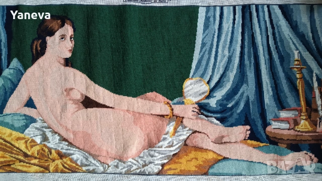 „Венера с огледало“ , френски гоблен на марката Margot de Paris. , снимка 4 - Гоблени - 54457135