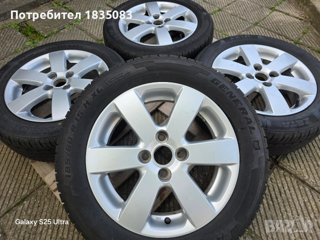 Лети джанти 15ки 4х100 Suzuki + летни гуми 185/60/15