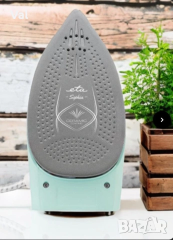 Туристическа ютия Voltz, 1500W Max, Керамична плоча, Паров удар, Сгъваема дръжка, Бял/зелен, снимка 9 - Ютии - 54479355