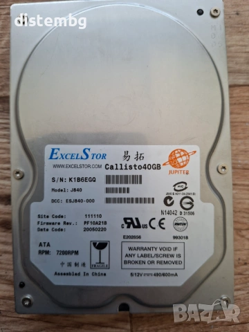 Хард диск HDD 40GB IDE ExelStor Callisto40GB  3.5''