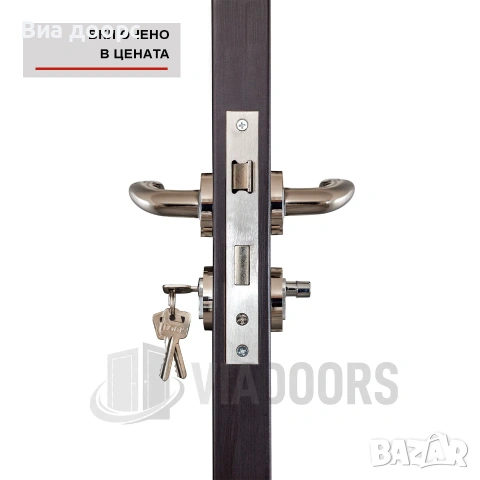 MDF интериорна врата N01 Венге | 70/80/90 см | Включено в цената Каса и пълен обков, снимка 5 - Интериорни врати - 55089651