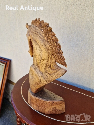 Уникална антикварна дървена фигура статуетка скулптура дърворезба , снимка 10 - Статуетки - 54900063