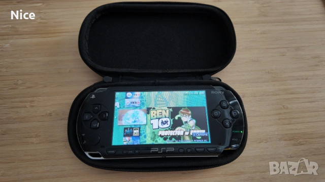 PSP + 64GB карта с игри + нова батерия + зарядно + калъф , снимка 12 - PlayStation конзоли - 54428638