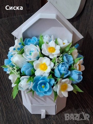 Ръчно изработен сапунен букет от глицерин с добавен аромат за абитуриенти/абсолвенти