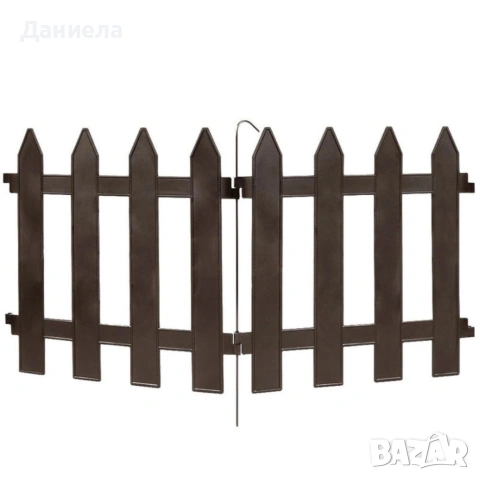 Декоративна градинска ограда 300 см – комплект 10 бр. кафяви PVC панели 30x30 см, снимка 5 - Декорация за дома - 54839456
