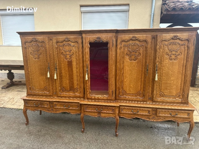 Голяма ретро холна секция с витрина, снимка 2 - Секции и витрини - 53958307