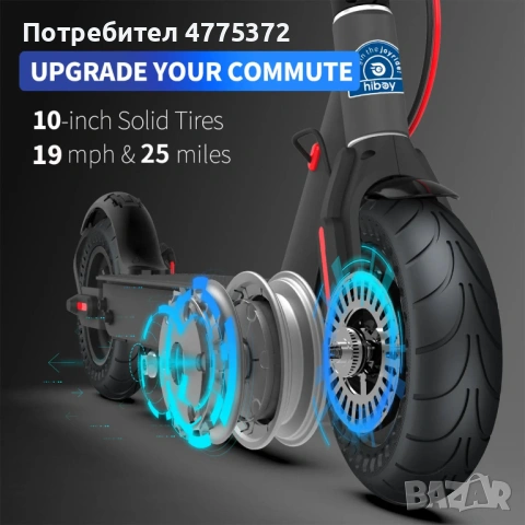 Тротинетка/Електрически скутер Hiboy S2 PRO Чисто Нов, снимка 4 - Други спортове - 54006767