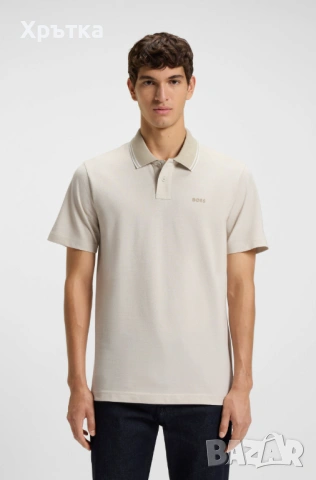 Hugo Boss Peoxfordnew - Оригинална мъжка тениска с яка р-р L/XL