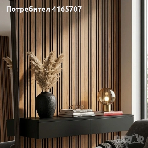 Дизайнерски 3D панел със сребриста текстура и меден кант - 16 см х 2.8 м, снимка 6 - Други стоки за дома - 54365245