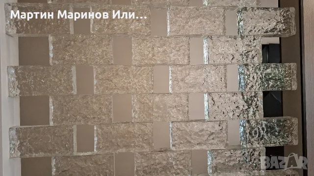 Декоративни стъклени тухлички.Преградна стена, снимка 3 - Облицовки - 55564843