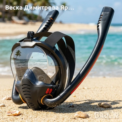 Маска за гмуркане с 180° видимост, DryTop система и закрепване за камера, снимка 2 - Водни спортове - 54568337