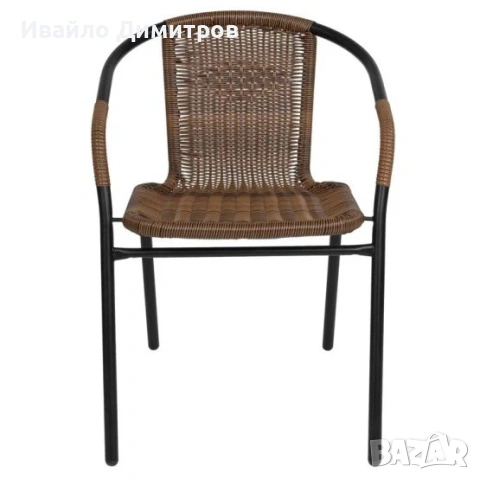 Градински ратанов стол, кафяв LUX, снимка 4 - Столове - 54424787