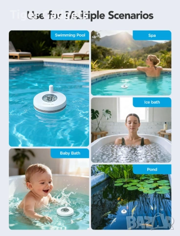 Govee Life WiFi термометър за басейн – плаващ безжичен воден термометър с App и IPX7 защита, снимка 5 - Друга електроника - 54476843
