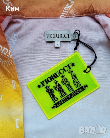 Къса кропната риза със слънца Fiorucci, снимка 5 - Ризи - 55081096