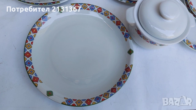 български порцелан,шевица,изида,китка,сервиз, снимка 2 - Сервизи - 55076080