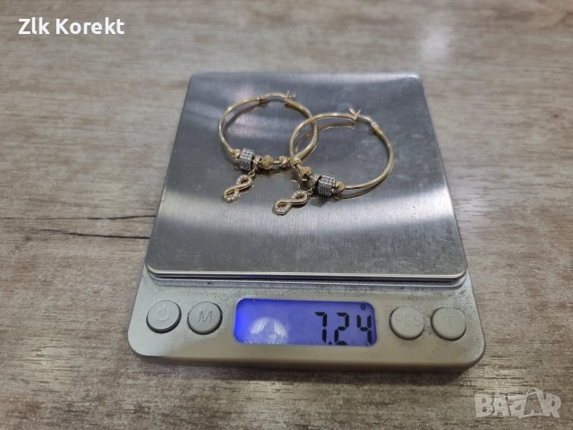 Дамски златни обеци тип хълки , снимка 11 - Обеци - 55035946