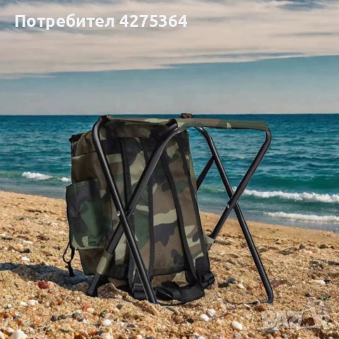 Камуфлажна раница-табуретка 2 в 1 – Удобство и практичност за къмпинг, риболов и туризъм, снимка 3 - Къмпинг мебели - 54625225
