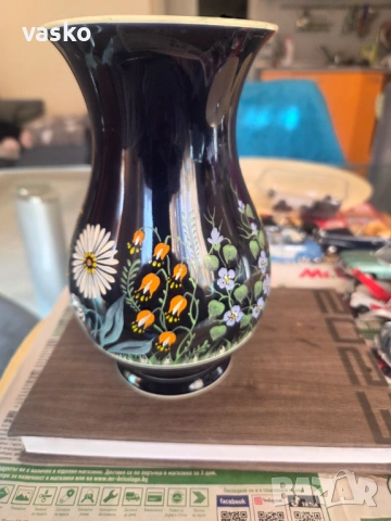 Кобалт Стара ваза, снимка 4 - Антикварни и старинни предмети - 53987069