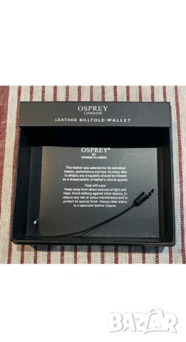 Мъжки кожен портфейл Osprey с кутия, Чисто нов, снимка 4 - Портфейли, портмонета - 55207353