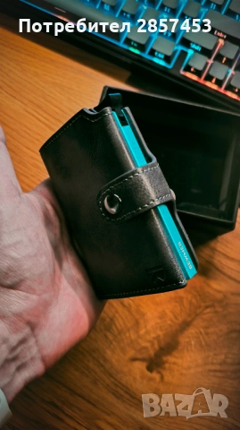 BEWMER RFID card case slim wallet / money clip / black / нов, снимка 8 - Портфейли, портмонета - 54861351