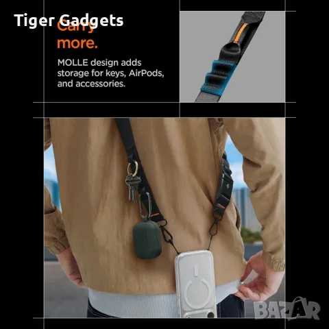 Универсална връзка за телефон Spigen DA30M Crossbody 2 в 1, Черна, снимка 11 - Калъфи, кейсове - 55577803