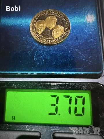 Юбилейна златна монета 
Apollo 11 , снимка 10 - Нумизматика и бонистика - 55169073