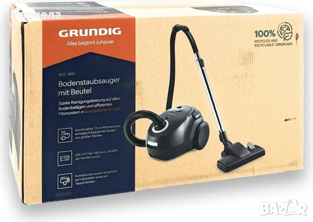 Компактна прахосмукачка Grundig VCC 3851  , снимка 3 - Прахосмукачки - 54314285