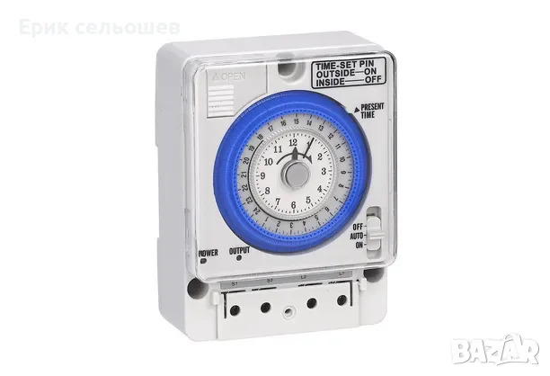 TB388 – 24-часов механичен таймер за DIN шина, 16A / 230V