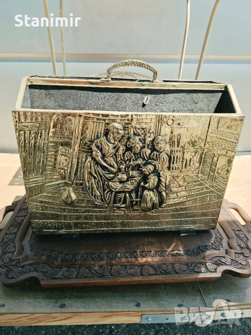 Кутия с месингова релефна декорация  , снимка 7 - Антикварни и старинни предмети - 55280028