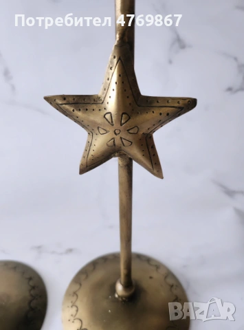 Високи месингови свещници, снимка 2 - Други - 53972228