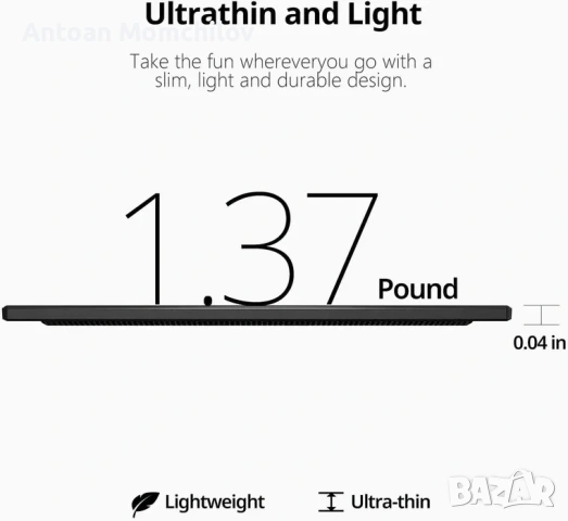 Преносим монитор Anyuse 15.6 FHD USB-C HDMI, снимка 4 - Монитори - 54827807