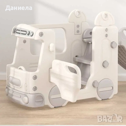 Детски игрален модул автобус с пързалка – сив, снимка 5 - Други - 55286951