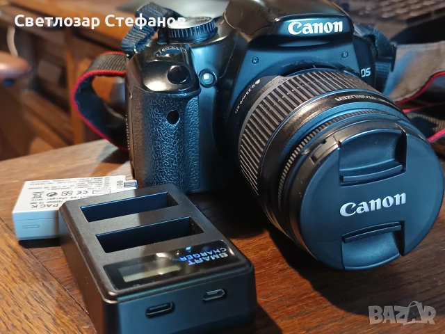 Canon 450D + китов обектив Canon Ef-S 18-55 IS
