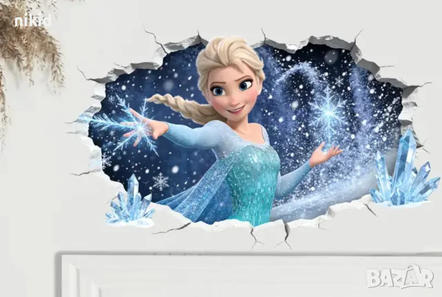 Елза Замръзналото Кралство frozen малък самозалепващ стикер лепенка за стена мебел 