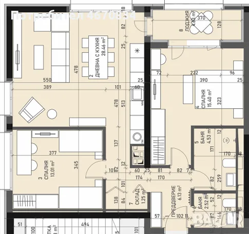 Продава 3 СТАЕН Central Park SOFIA, снимка 2 - Апартаменти - 53747282