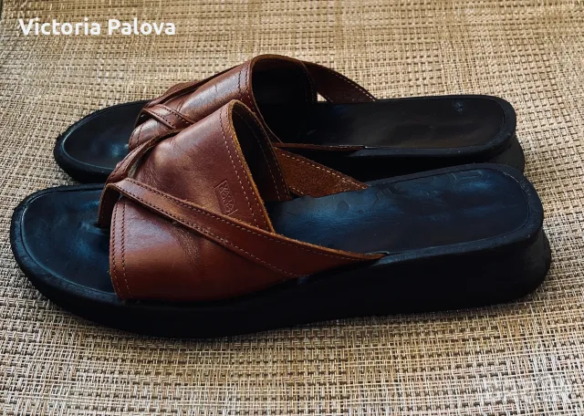 Оригинални кожени чехли Vagabond Shoemakers - естествена кожа, стелка 25.5 см, снимка 8 - Чехли - 55523128