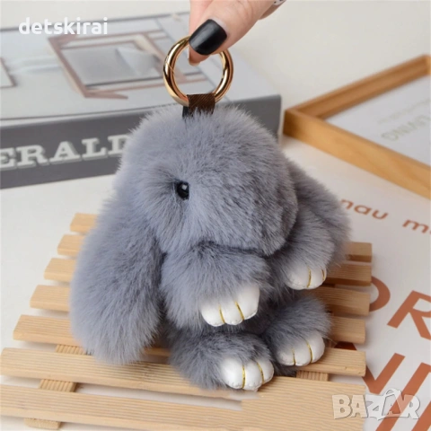 Меко пухкаво зайче ключодържател, снимка 5 - Други - 54223361