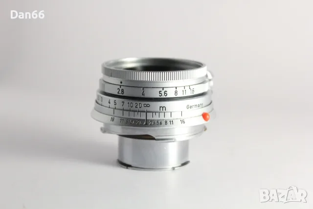 Leica ELMAR-M 50mm f/2.8 Silver Leica M Mount Collapsible обектив - отличен, снимка 3 - Обективи и филтри - 55585867