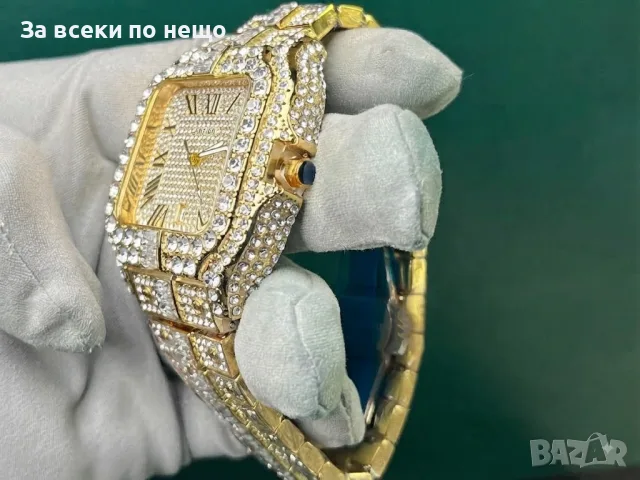 Cartier Santos Iced Мъжки Часовник С Кварцов Механизъм Код Chronolux59, снимка 5 - Мъжки - 55649511