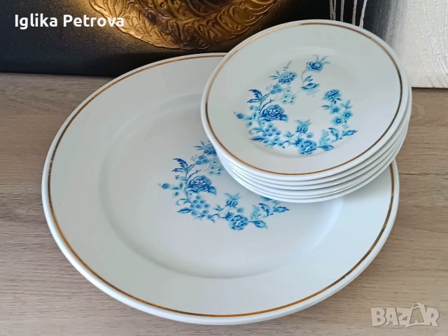 Ретро сервиз за десерт , снимка 6 - Антикварни и старинни предмети - 55247796