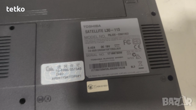 Лаптоп Toshiba Satelit L30 Celeron M430/1GB/60GB, снимка 10 - Лаптопи за работа - 54796249