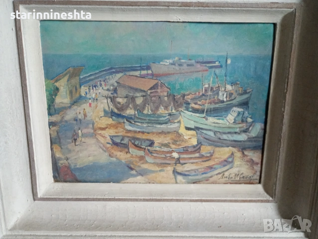 стара Картина художник Любо Иванов (1911–1974)  Любомир Иванов , снимка 3 - Антикварни и старинни предмети - 55076783