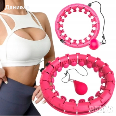 Смарт 3D Hula Hoop с тежест и масажни възли – Регулируем фитнес обръч за стягане на талията и корема, снимка 3 - Други стоки за дома - 54874396