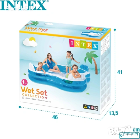 Надуваем басейн Intex 229 х 66 см 4 седалки, снимка 6 - Басейни и аксесоари - 54922667