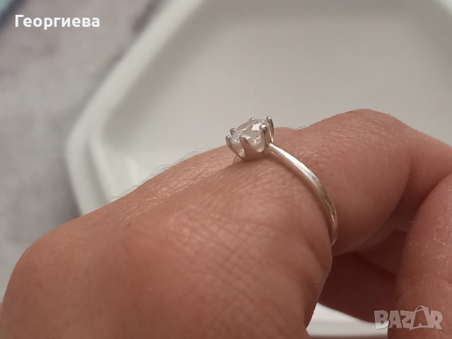 Три дамски сребърни пръстена, снимка 6 - Гривни - 41866620